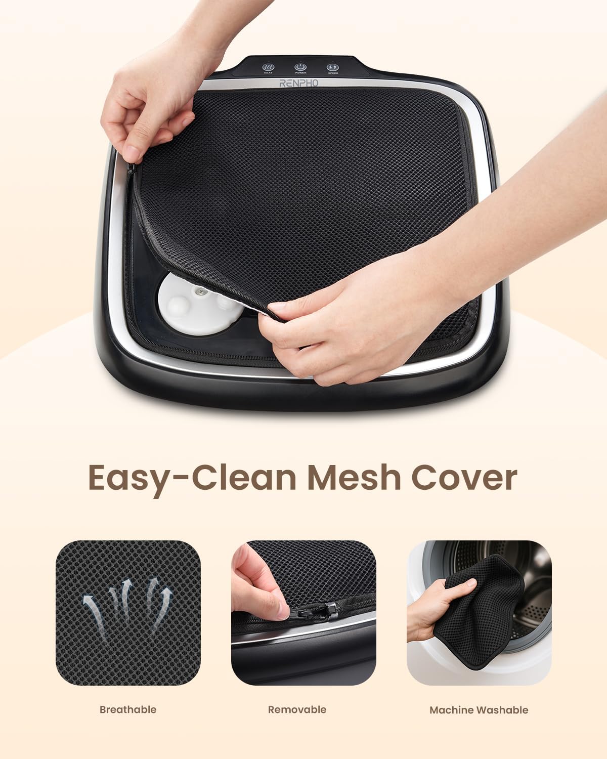 Shiatsu Foot Massager Heat Deep Kneading 2in1 Feet Back Machine