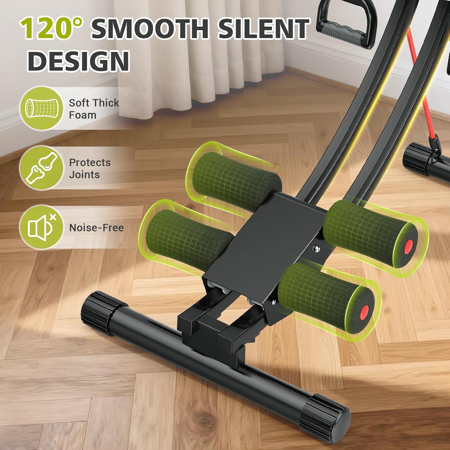 Adjustable Ab Machine Foldable Core Trainer LCD 440lb Capacity