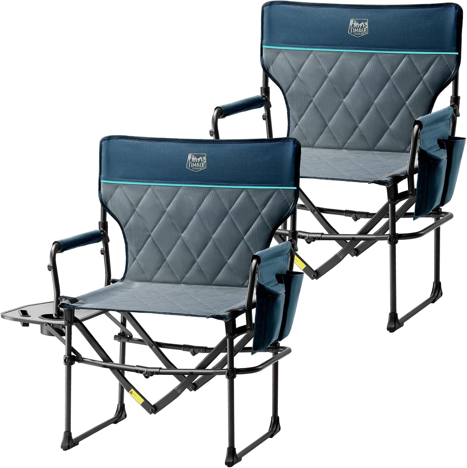2 Pack Heavy Duty Folding Directors Camping Chairs Blue