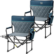 2 Pack Heavy Duty Folding Directors Camping Chairs Blue
