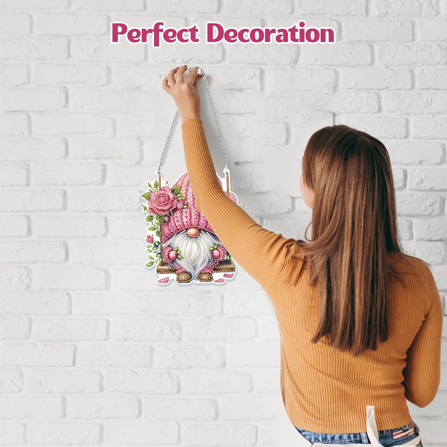 Diamond Painting Gnome Hanging Kit DIY Crystal Window Decor