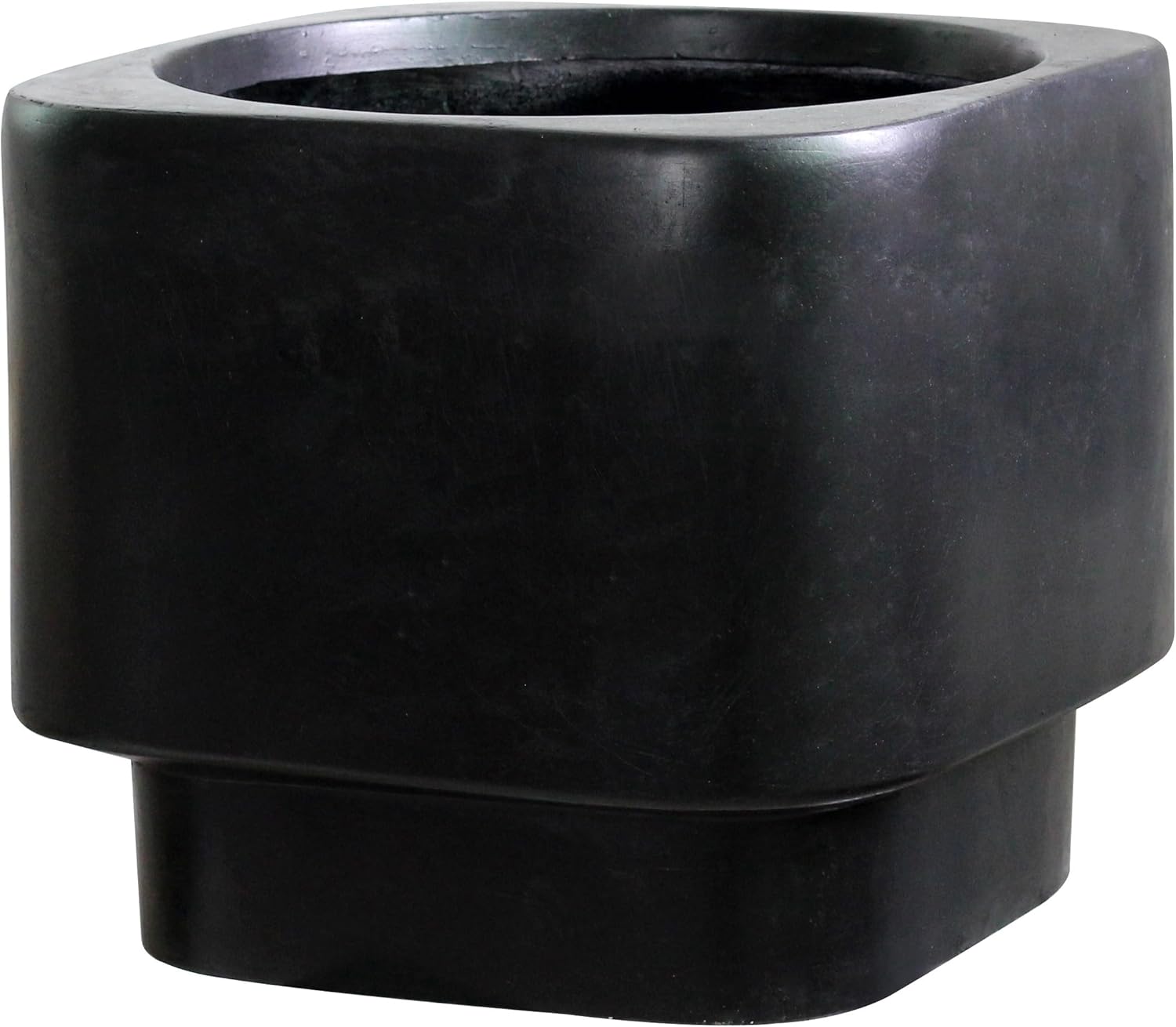45cm Black Raised Planter Large Fibrestone Plant Pot Indoor Outdoor