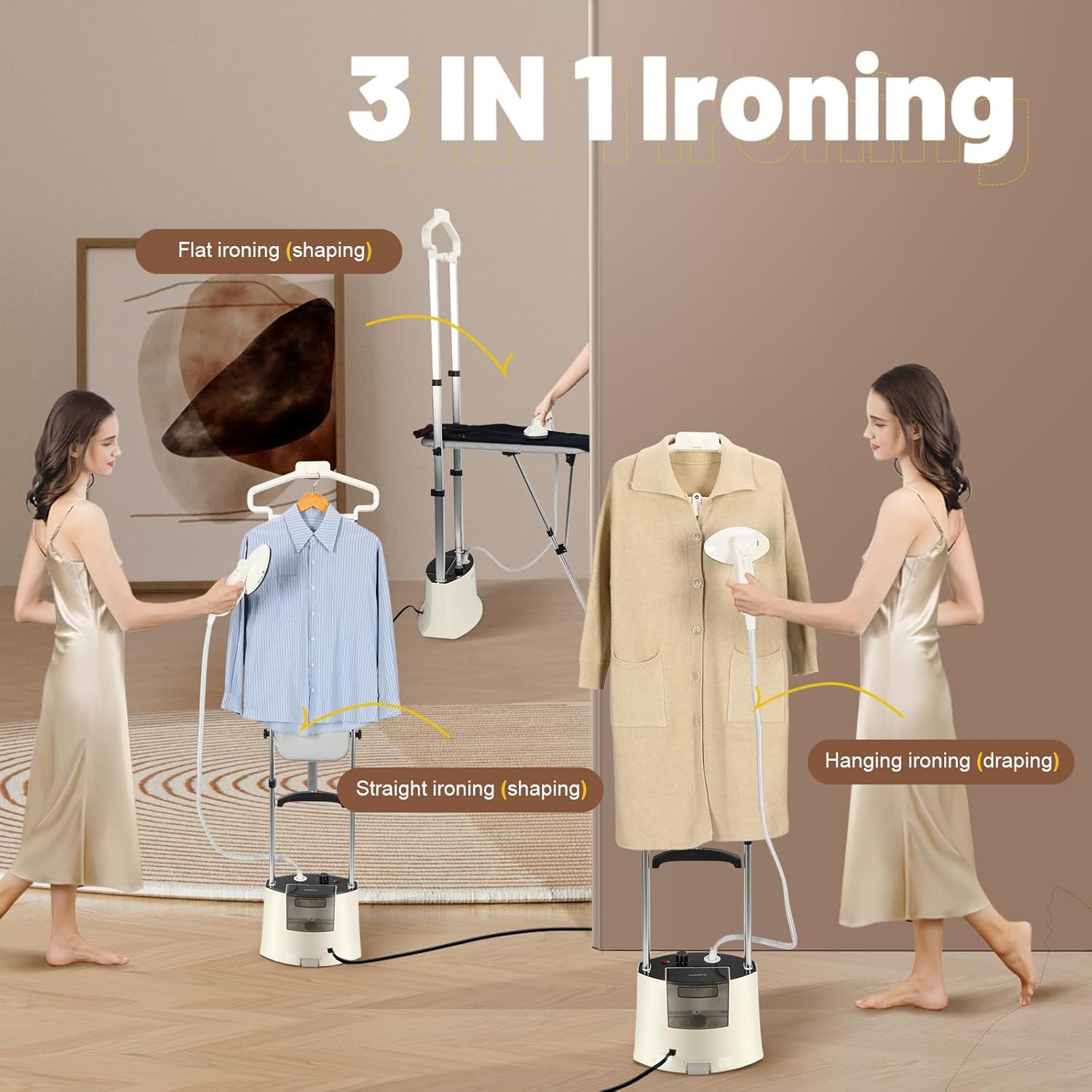 Professional Standing Garment Steamer 1500W 1.6L Fast Heat 25s