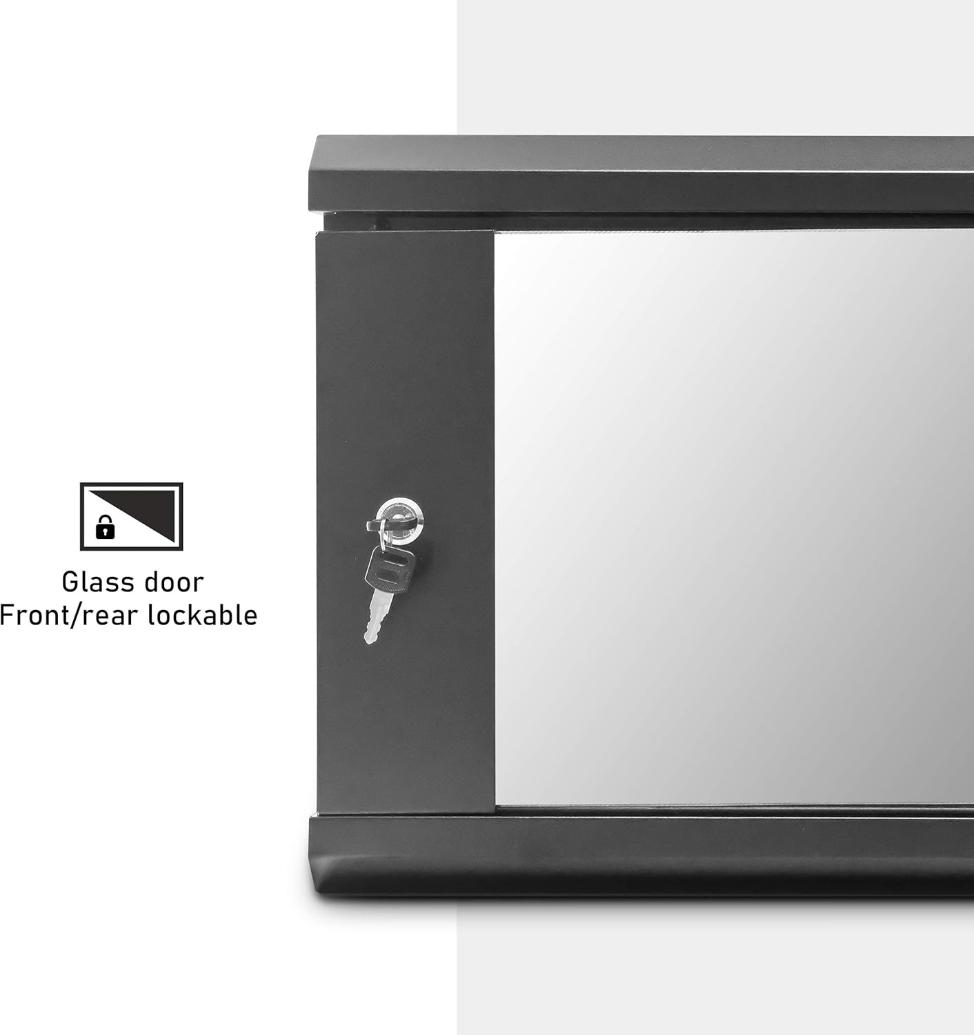 6U Wall Mount Server Rack Cabinet 19in Glass Door Black
