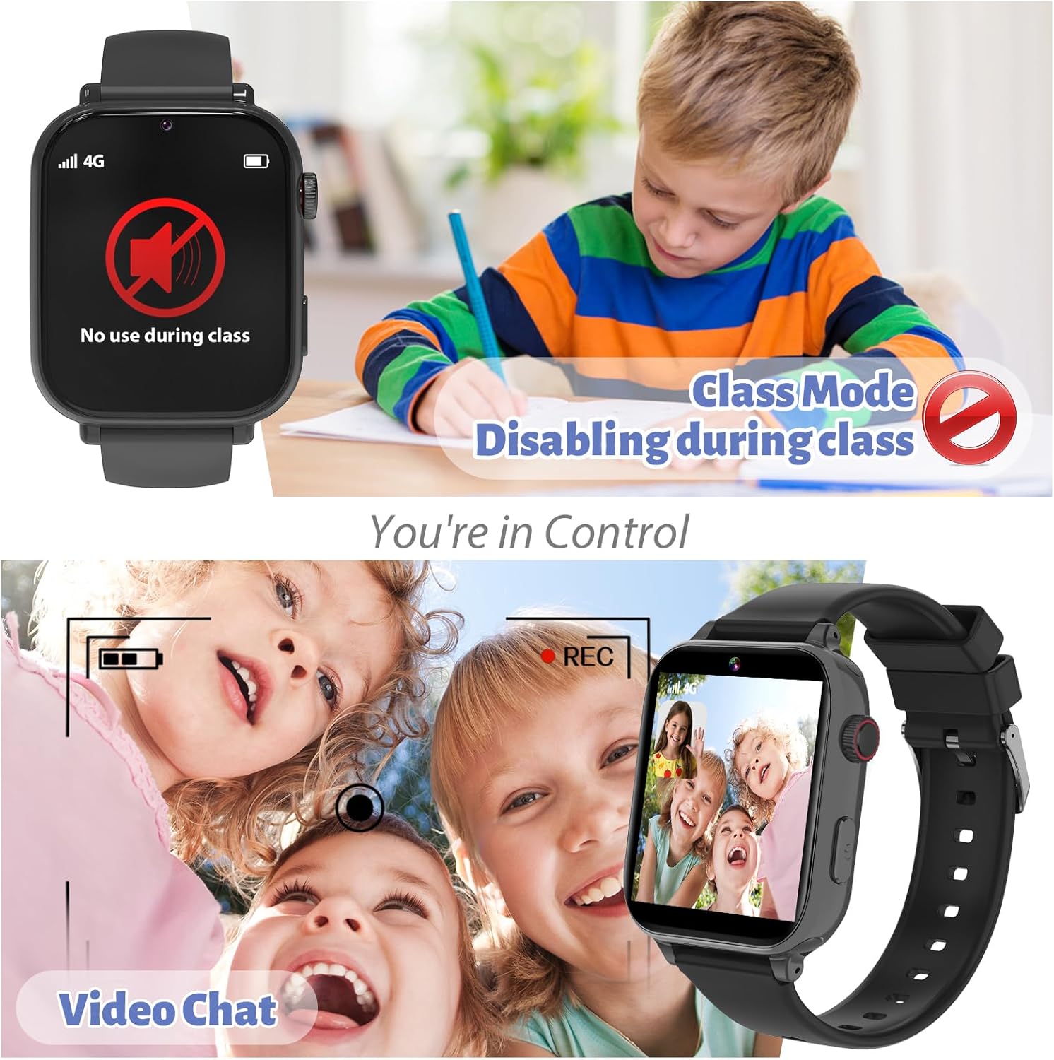 4G Kids Smart Watch GPS Tracker Phone Video Call SOS Red