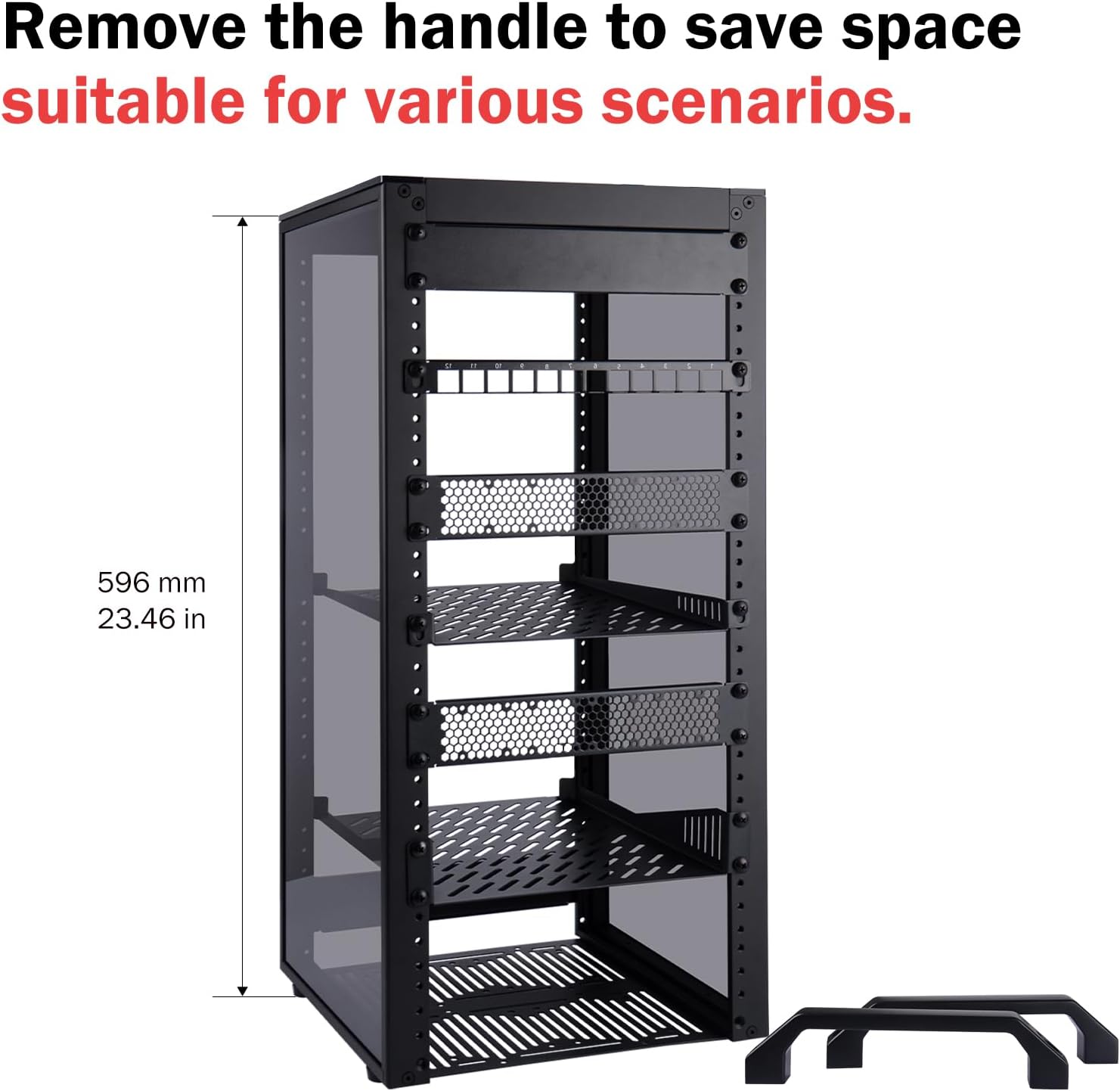 10in 12U Mini Server Rack Cabinet Black AV NAS Desktop