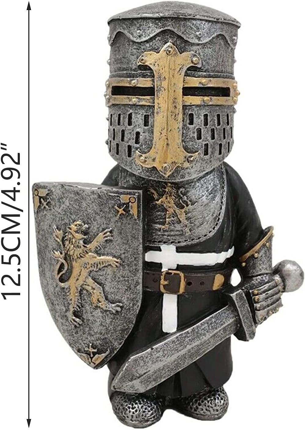 Knight Gnome Statue Resin Garden Guardian Decor Outdoor