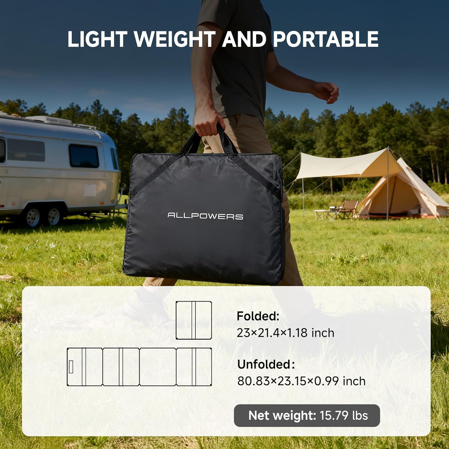 200W Foldable Solar Panel ETFE IP68 Portable Charger