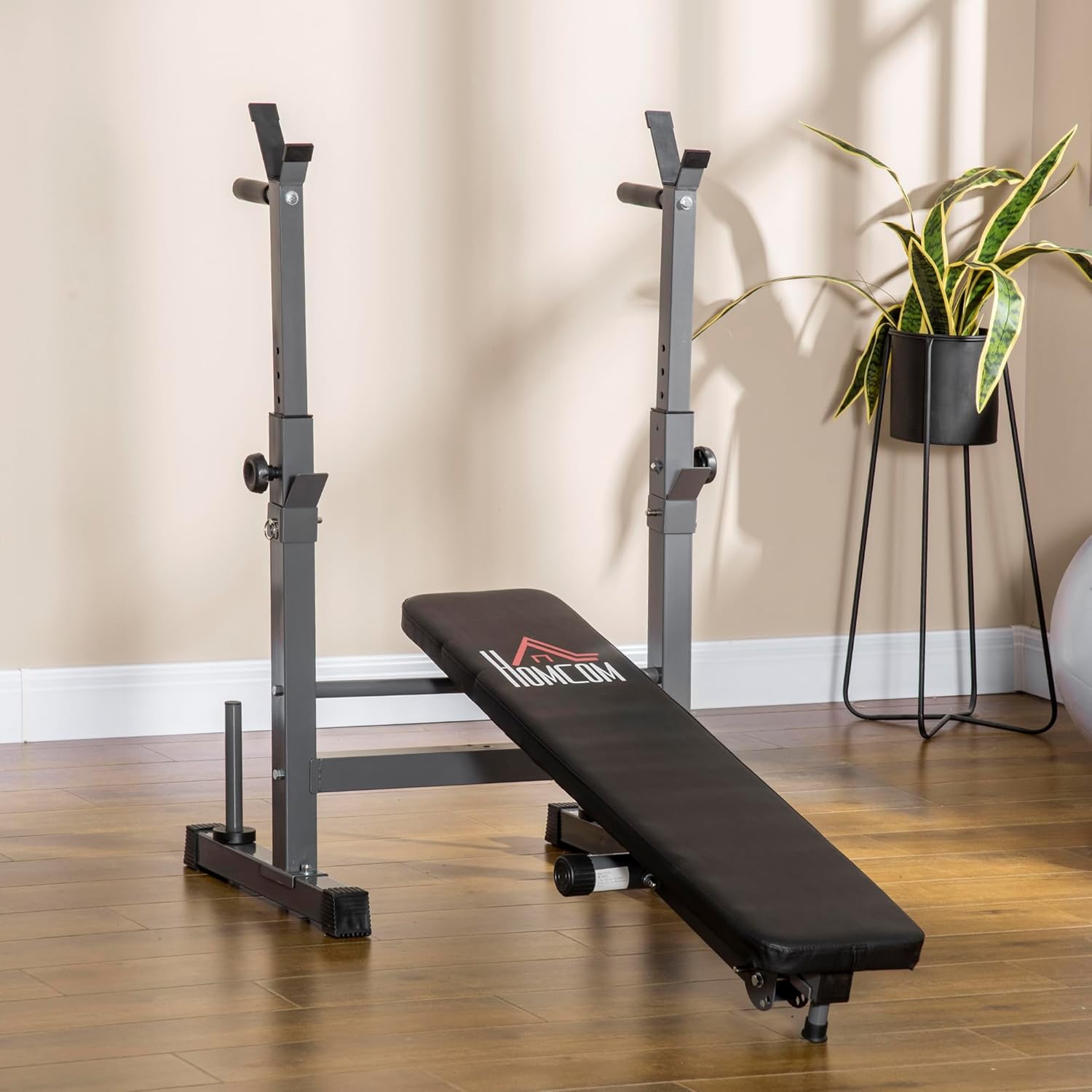 Adjustable Weight Bench Press Rack Dip Station Foldable Home Gym