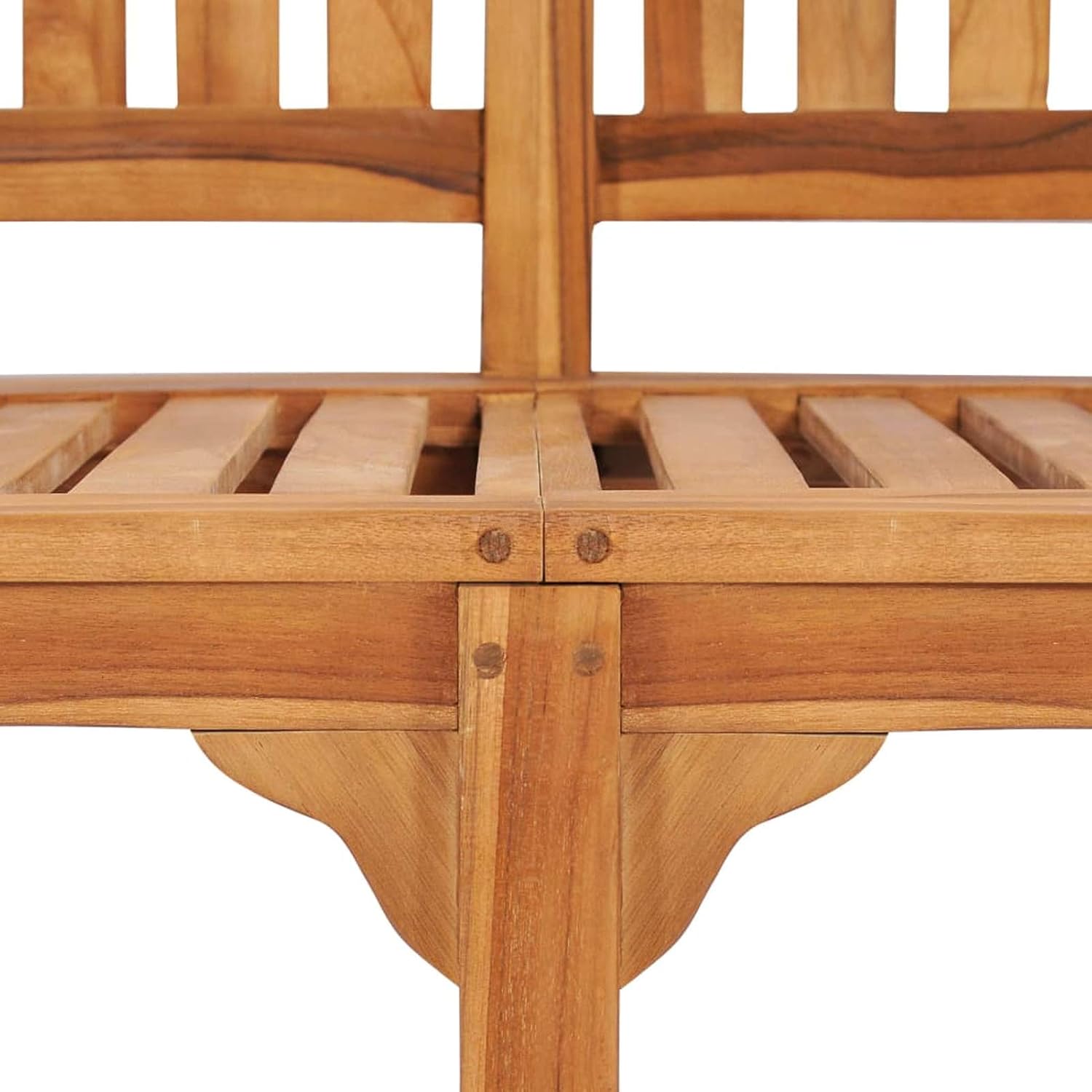 Teak Banana Garden Bench 151cm Curved Wooden Patio Seat