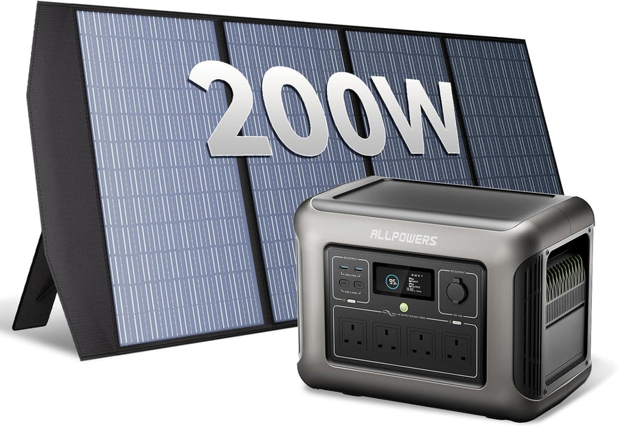 1600W Portable Power Station 1056Wh Solar Generator 200W Panel