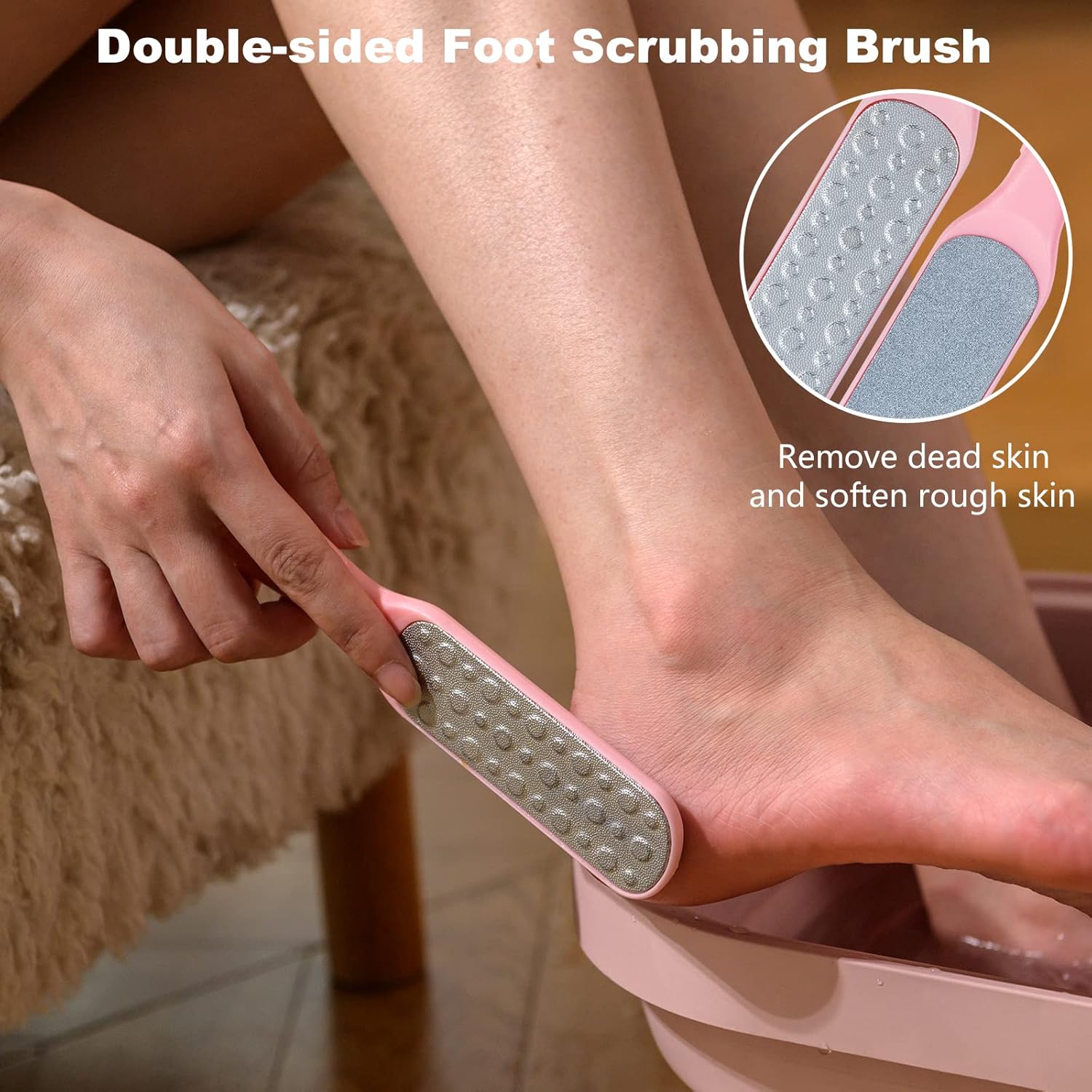 Foldable Foot Spa Bath Heat Bubble Jets Rollers Pedicure Tub