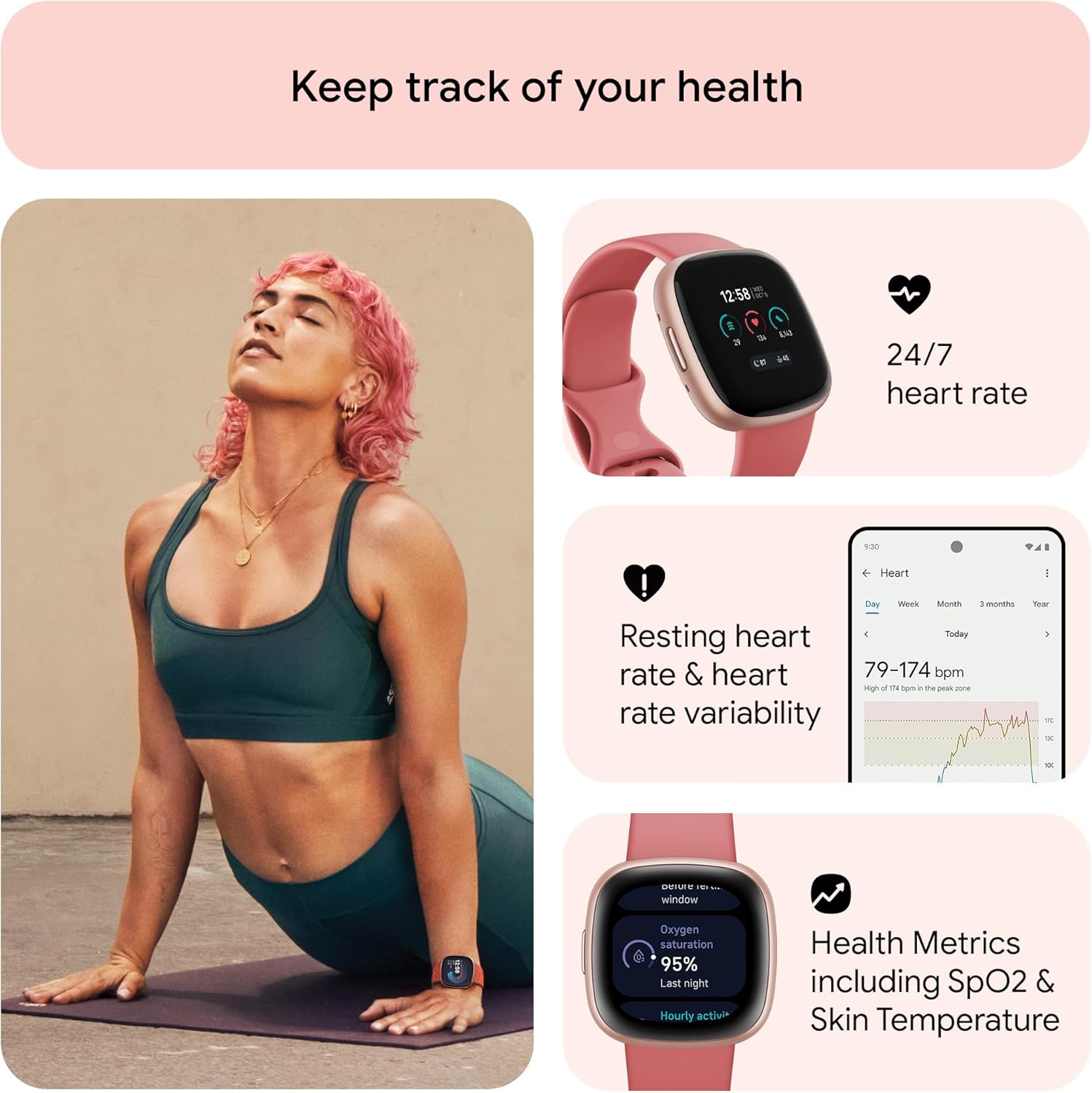 GPS Fitness Smart Watch 6 Day Battery Sleep Tracker