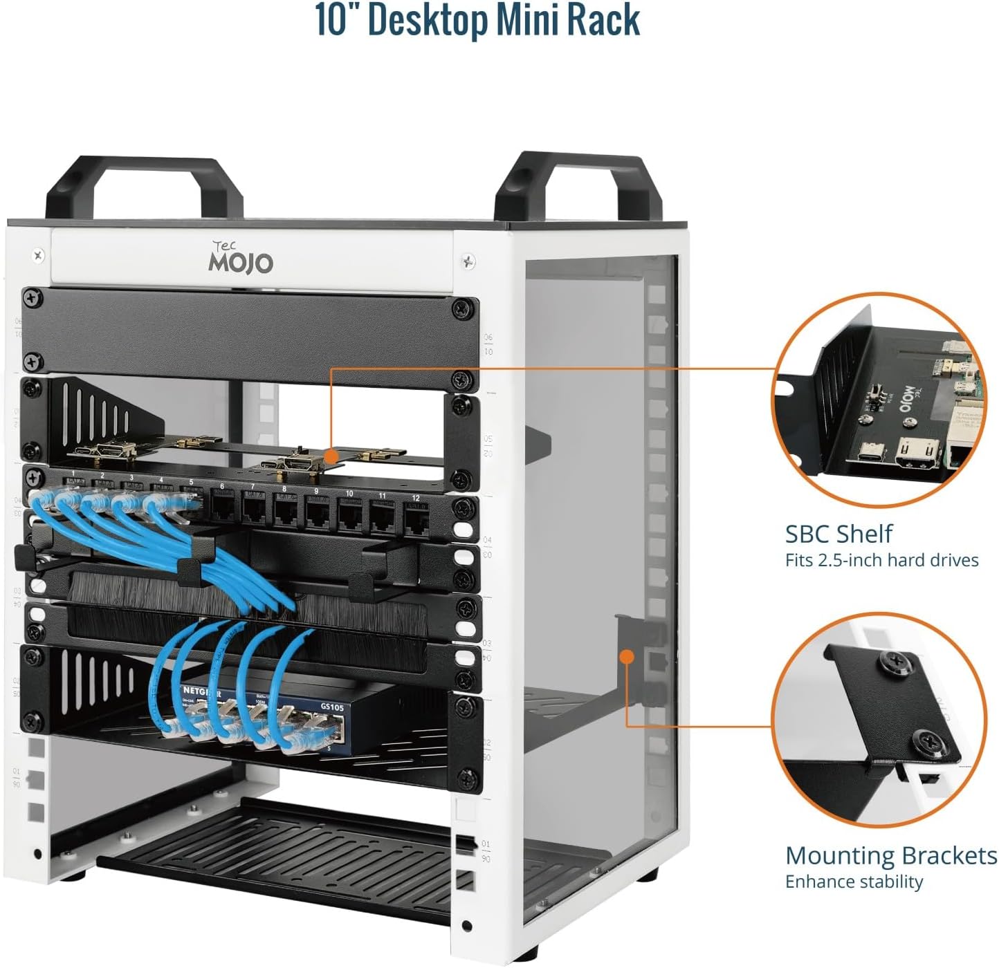 10 Inch 6U Desktop Mini Rack NAS Server Cabinet