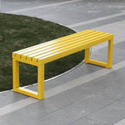 3 Seater Metal Garden Bench 150cm Backless Outdoor Patio Seat