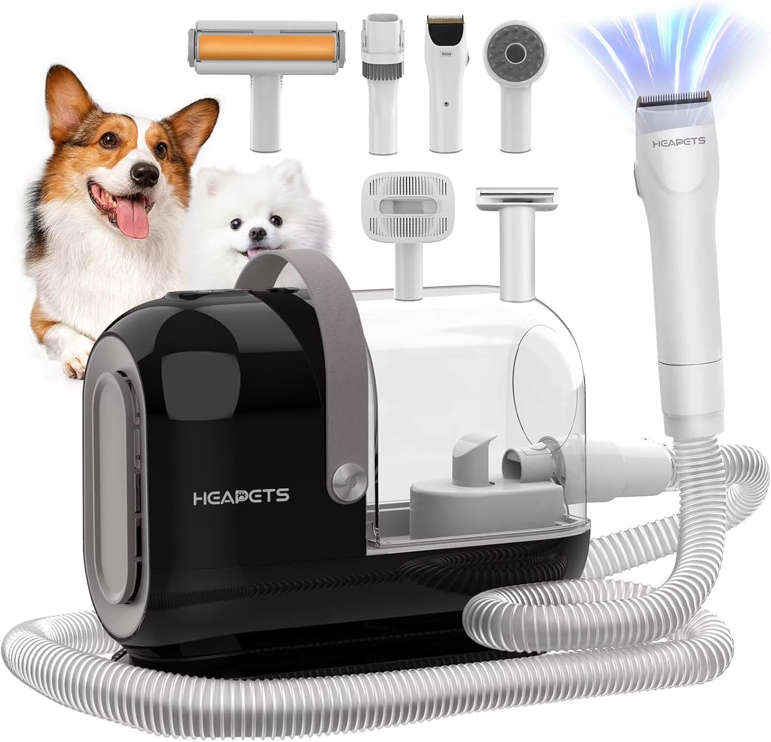Dog Grooming Vacuum 3L 7 Tool Quiet Clipper Black