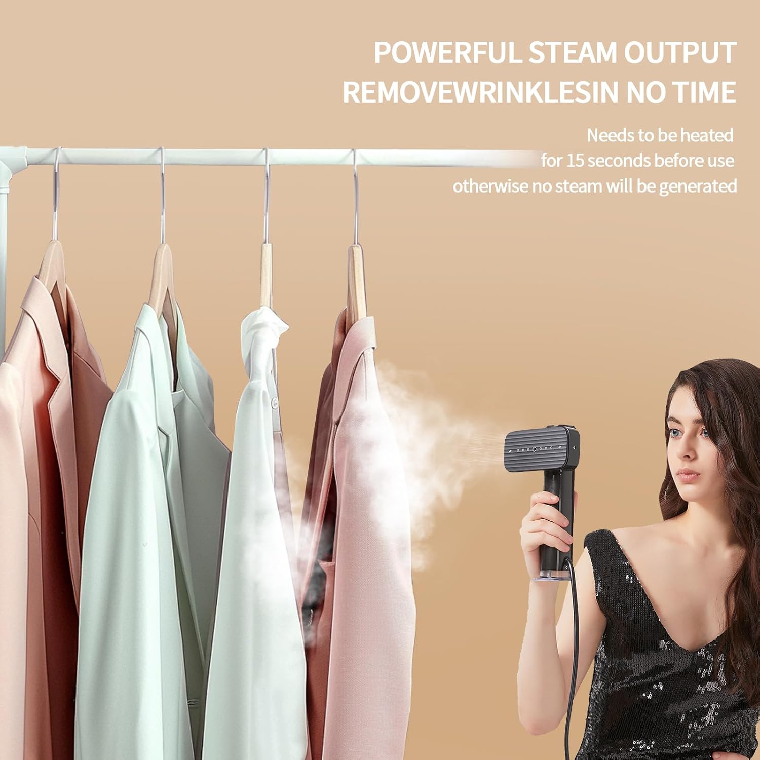 Handheld Garment Steamer 15s Fast Heat Portable Travel Iron