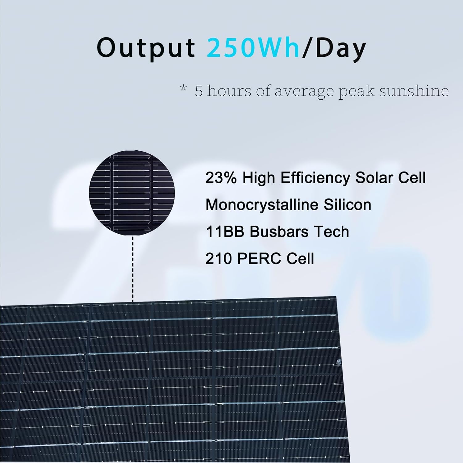 50W Flexible Solar Panel Full Black Waterproof Lightweight 12V Charger