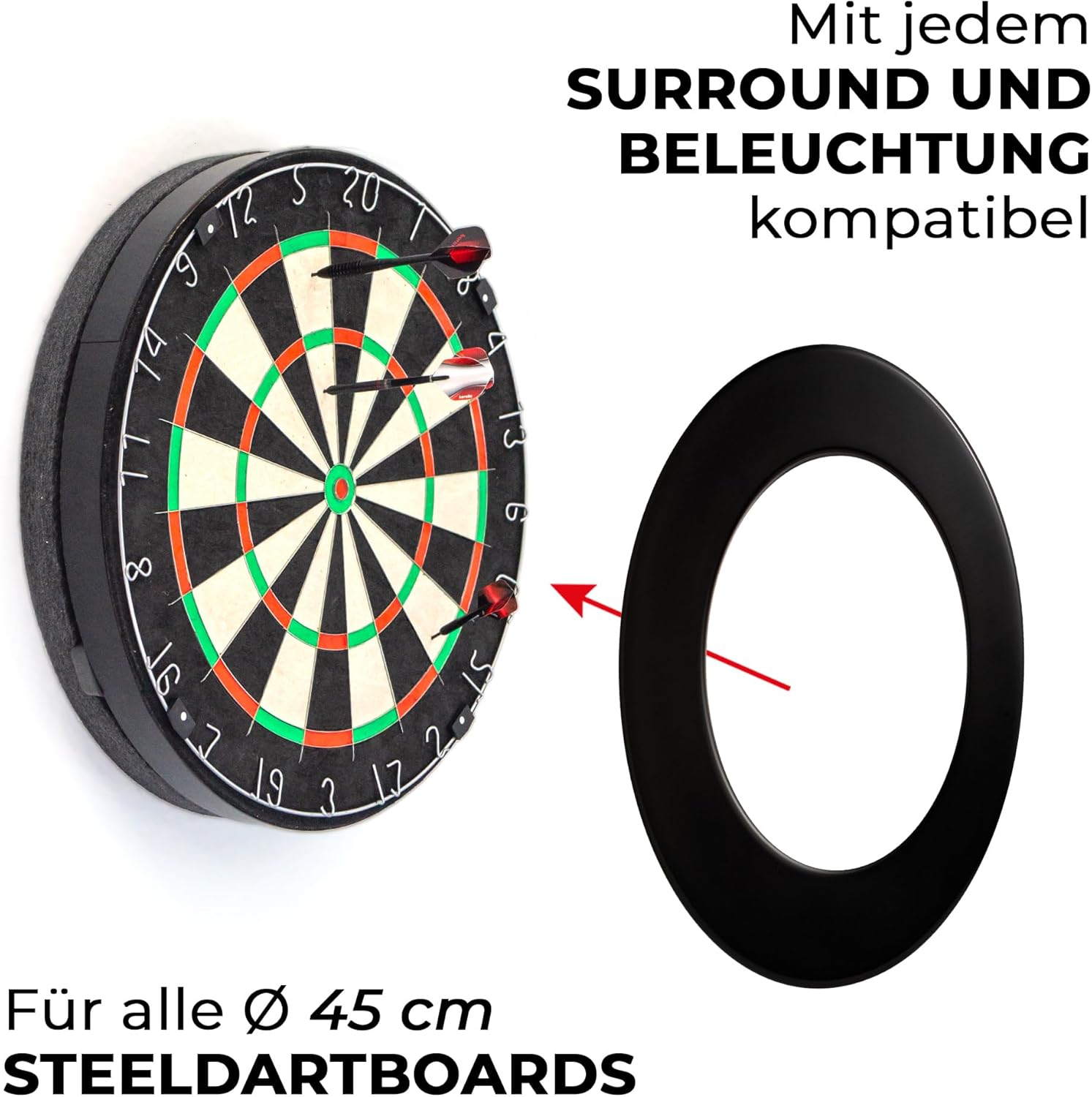 Dartboard Sound Insulation 45cm Noise Reduction System Silent Play