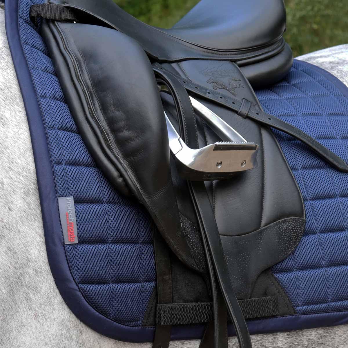 Navy Full Dressage Saddle Pad FIR Ceramic Airmesh Breathable