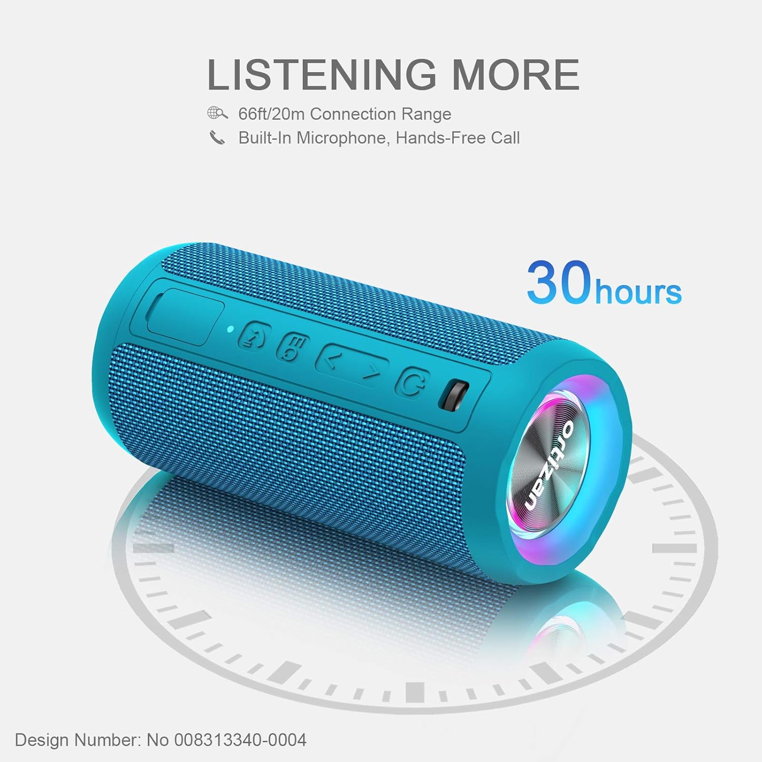 Wireless Bluetooth Speaker 24W Loud Bass RGB Lights IPX7 30H