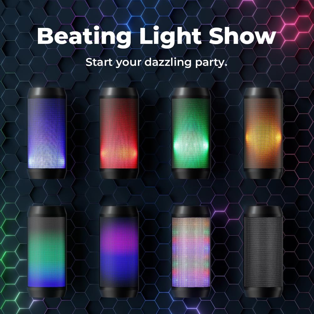 Bluetooth Speaker Portable Wireless LED Bass Stereo USB TF Aux