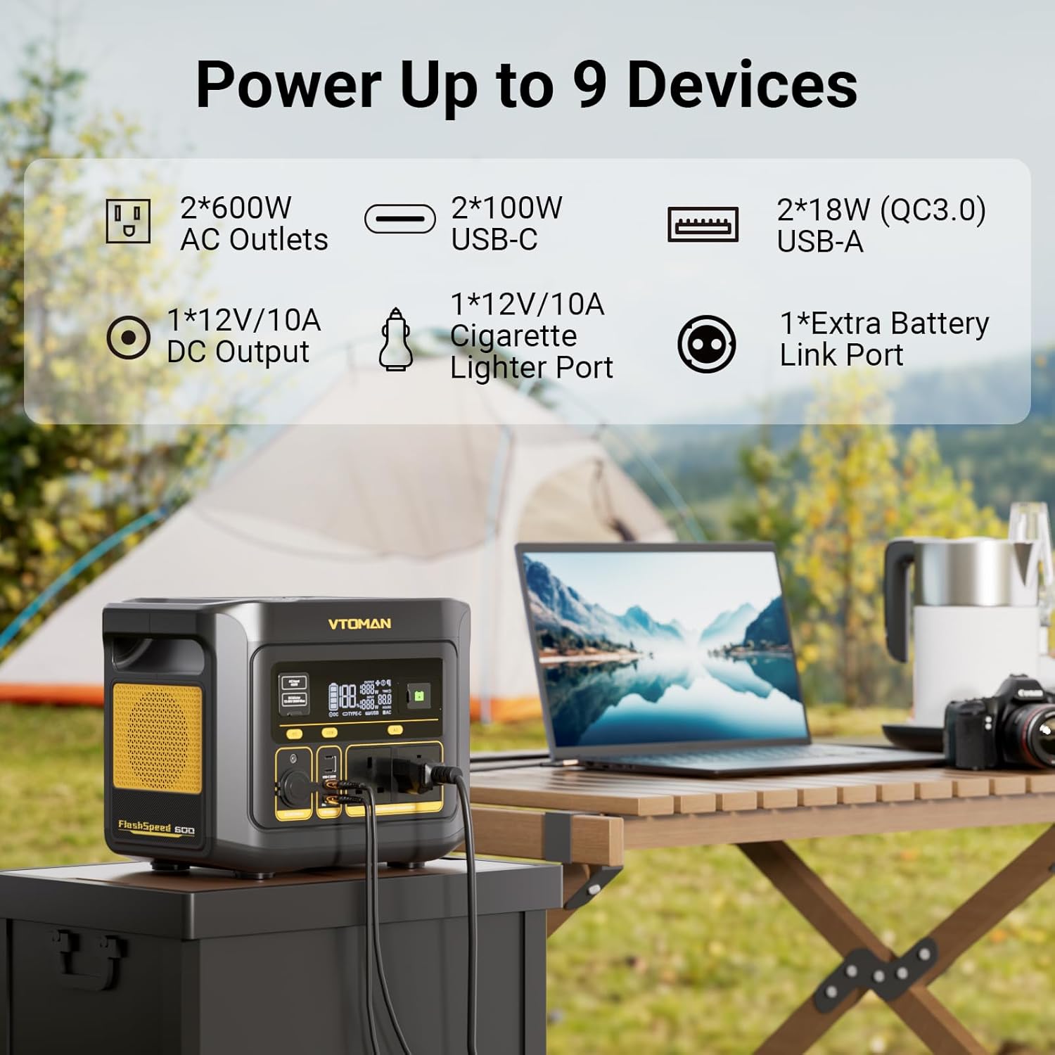 600W Portable Power Station With 400W Solar Panel 499Wh