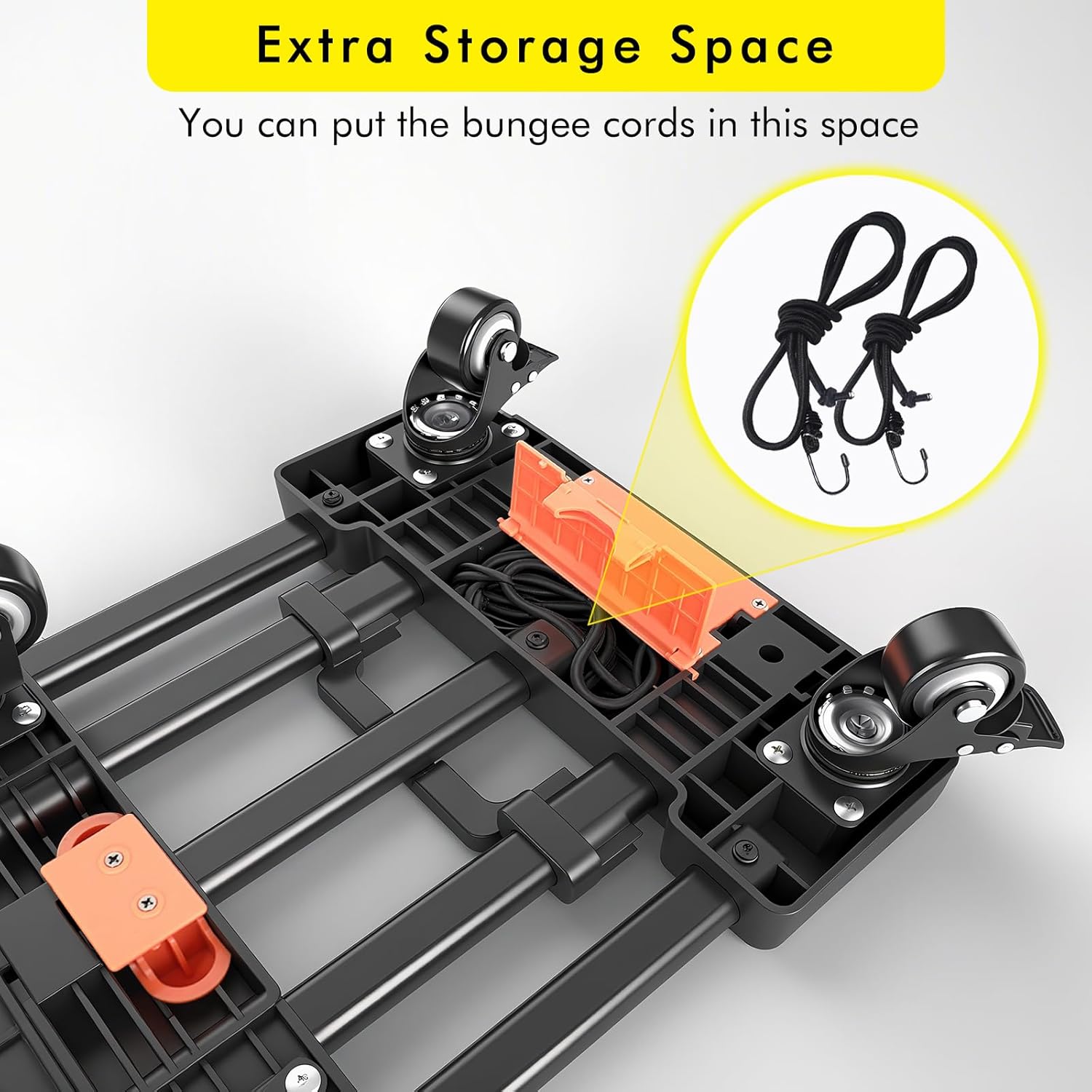 Lightweight Folding Hand Truck 6 Wheel Dolly Cart Brake