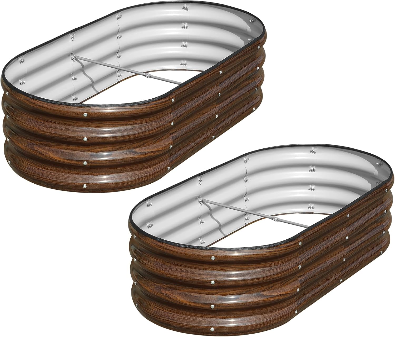 Raised Garden Bed 2 Pack 120cm Metal Planters Outdoor