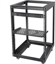 15U 19 Inch Open Frame Server Rack with Wheels Shelf PDU
