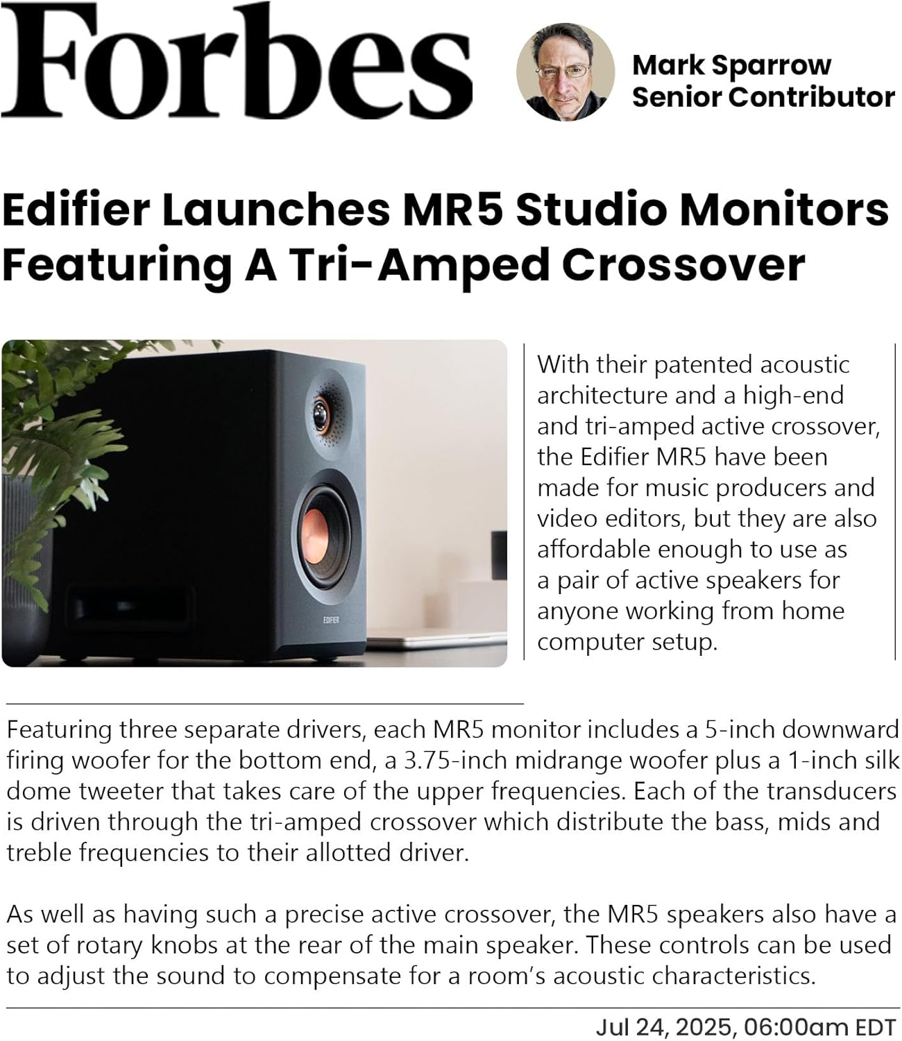 110W Hi-Res Studio Monitor Speakers 3-Way Bluetooth Bookshelf Pair