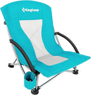 Cyan Low Folding Beach Chair Heavy Duty Portable Seat