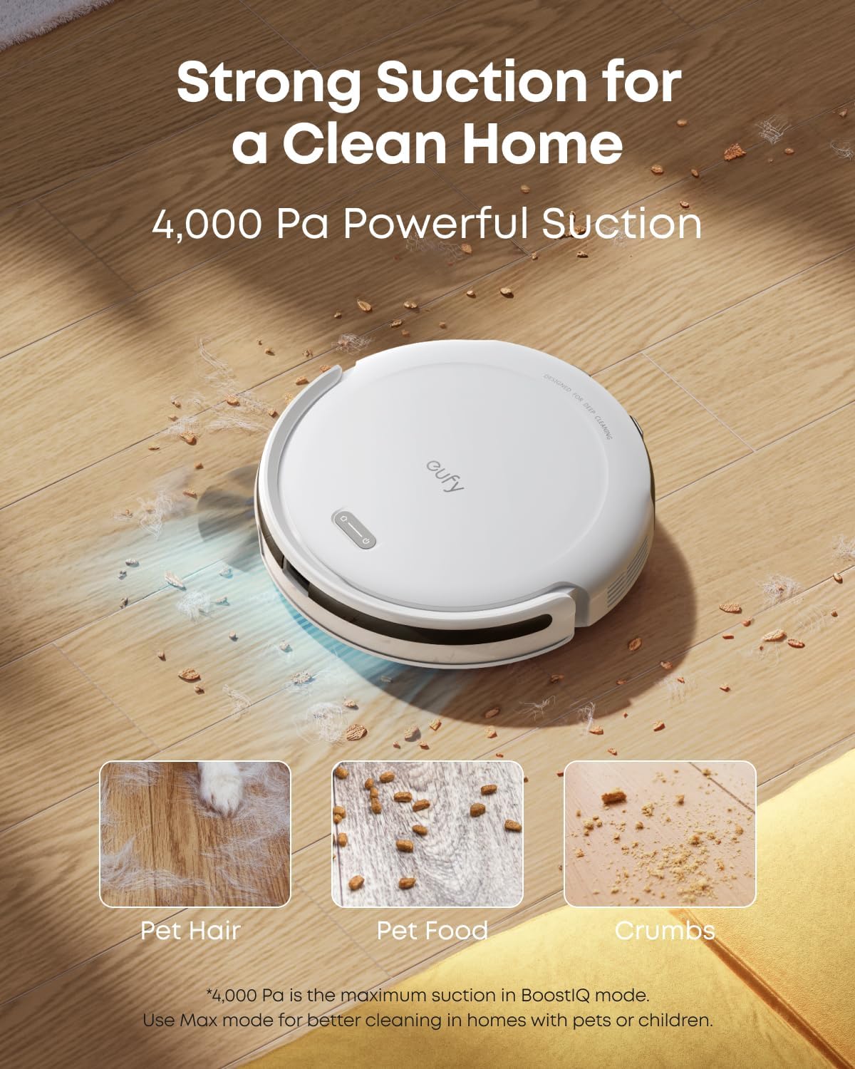 Robot Vacuum Self Empty 4000Pa Slim 2.85in Smart Cleaner