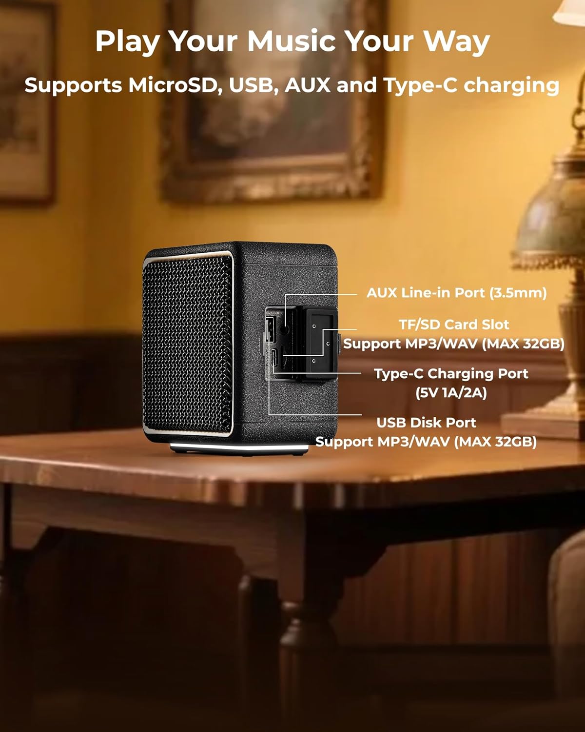 40W Portable Bluetooth Speaker IPX7 Waterproof RGB 17H Bass
