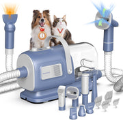 Dog Grooming Vacuum Dryer 7 in 1 Clipper Kit Blue Grey