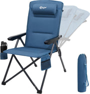 Reclining Camping Chair High Back 160KG Blue