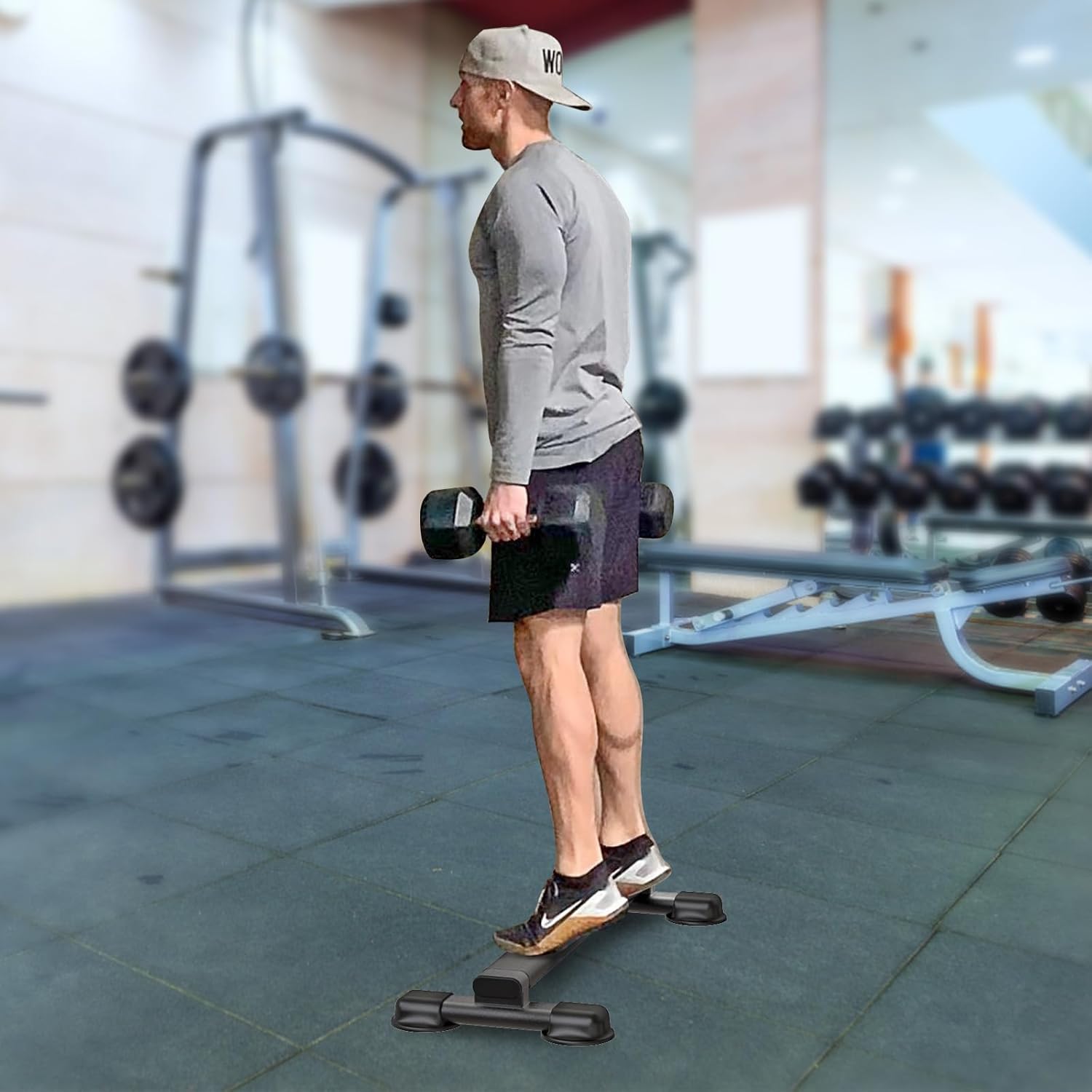 Steel Calf Raise Bar Block Squat Wedge Trainer 800lb