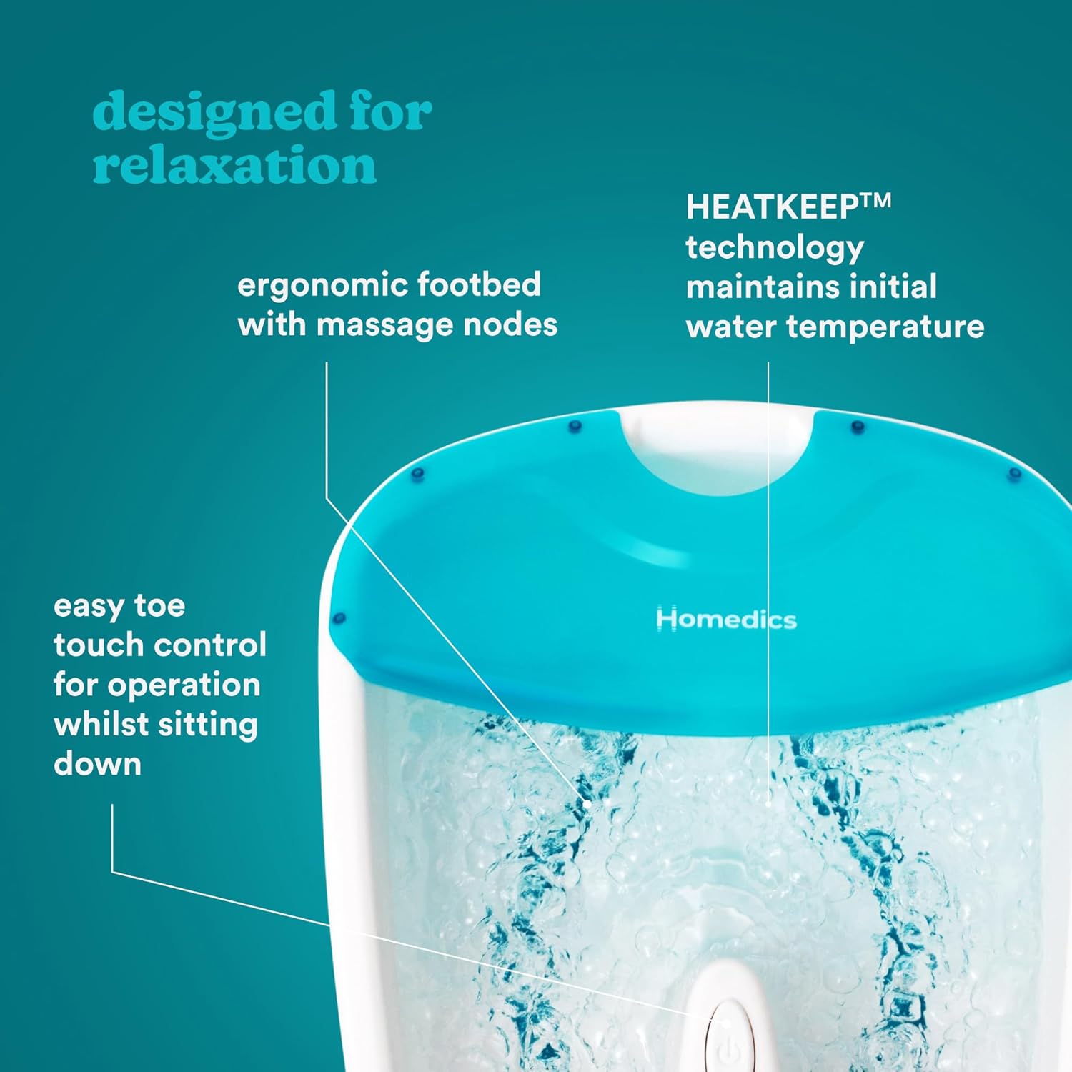 Foot Spa Massager Heat Bubble ACU Nodes Relax Foot Bath Pain Relief