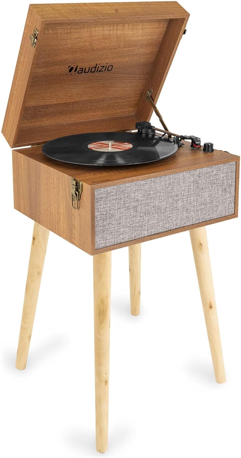 Retro Record Player with Legs Bluetooth Vinyl Turntable MP3 Recorder