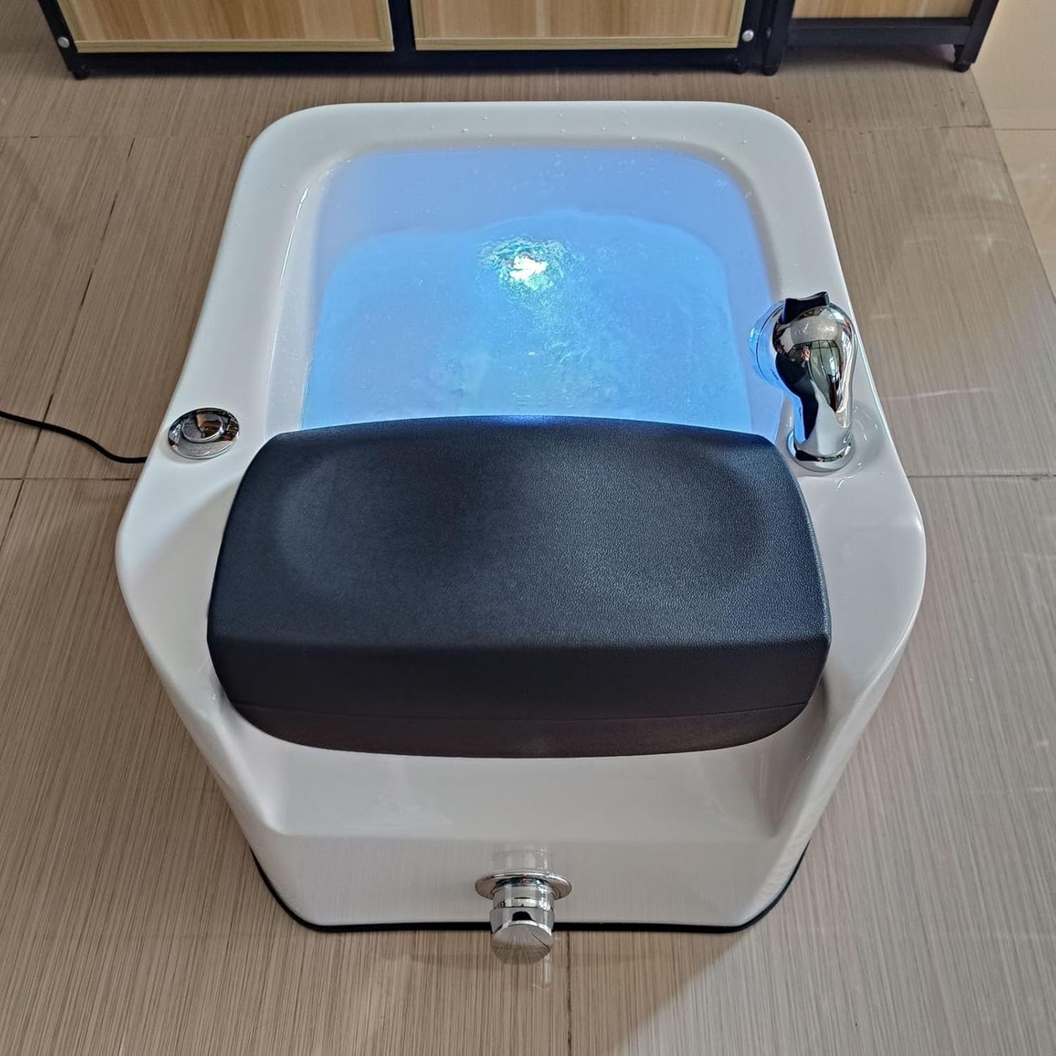 Acrylic Foot Spa Bath Heated Massage Pedicure Basin LED Light