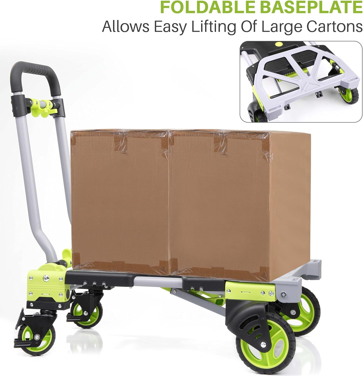 2 In 1 Folding Sack Truck Trolley 120KG Flatbed Cart