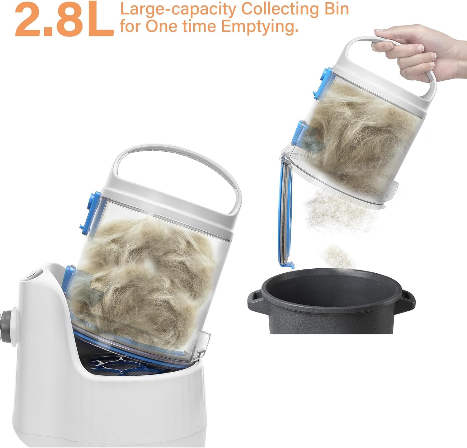Pet Grooming Vacuum 13000Pa Dog Hair Remover 2.8L Kit