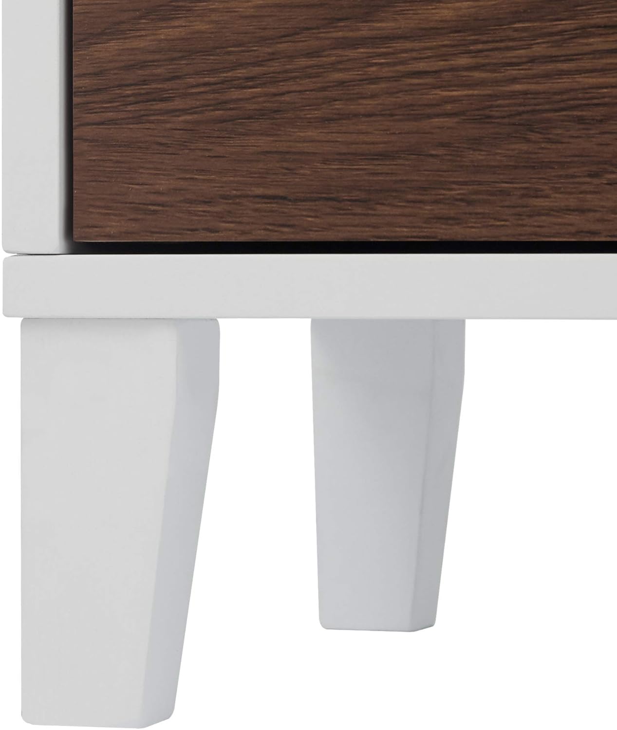 Tall Bathroom Linen Tower Cabinet Glass Door Shelf White Brown