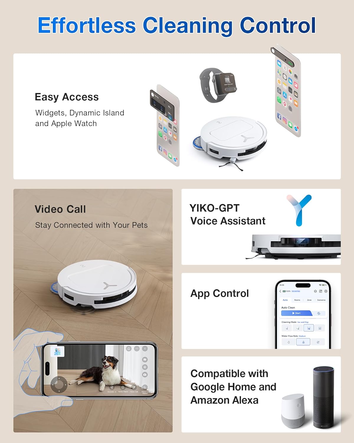 Robot Vacuum Mop 15000Pa Auto Wash Self Empty AI LiDAR WiFi