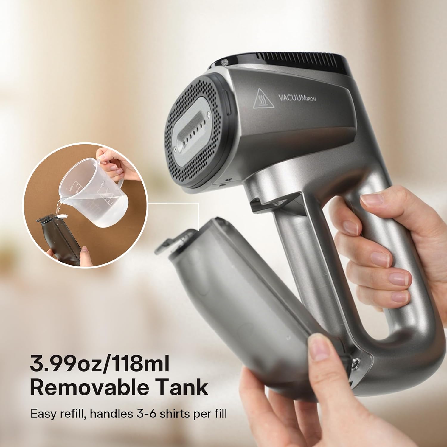 Handheld Garment Steamer Auto Suction 2in1 Travel Iron Fast