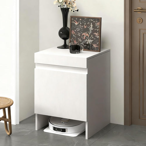 Robot Vacuum Storage Cabinet Hidden Side Table Organizer Pull Out Tray