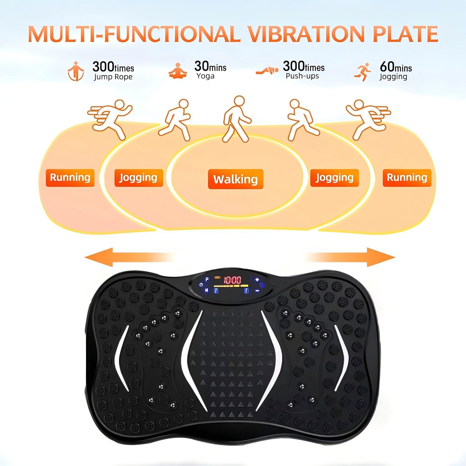 Vibration Plate Exercise Machine 120 Speed Whole Body Fitness Platform