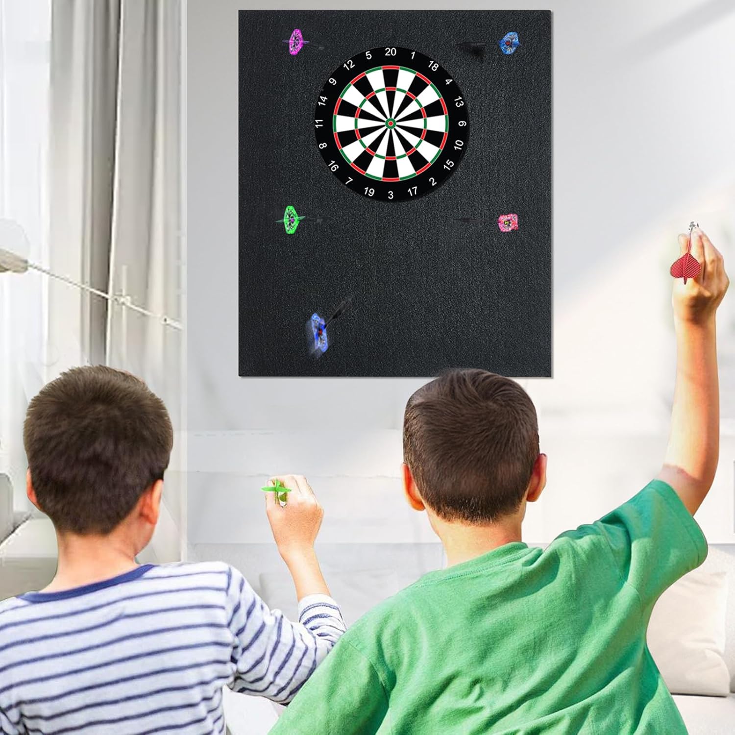 Dartboard Wall Protector Felt Tiles 6 Pack Self Adhesive 12x12