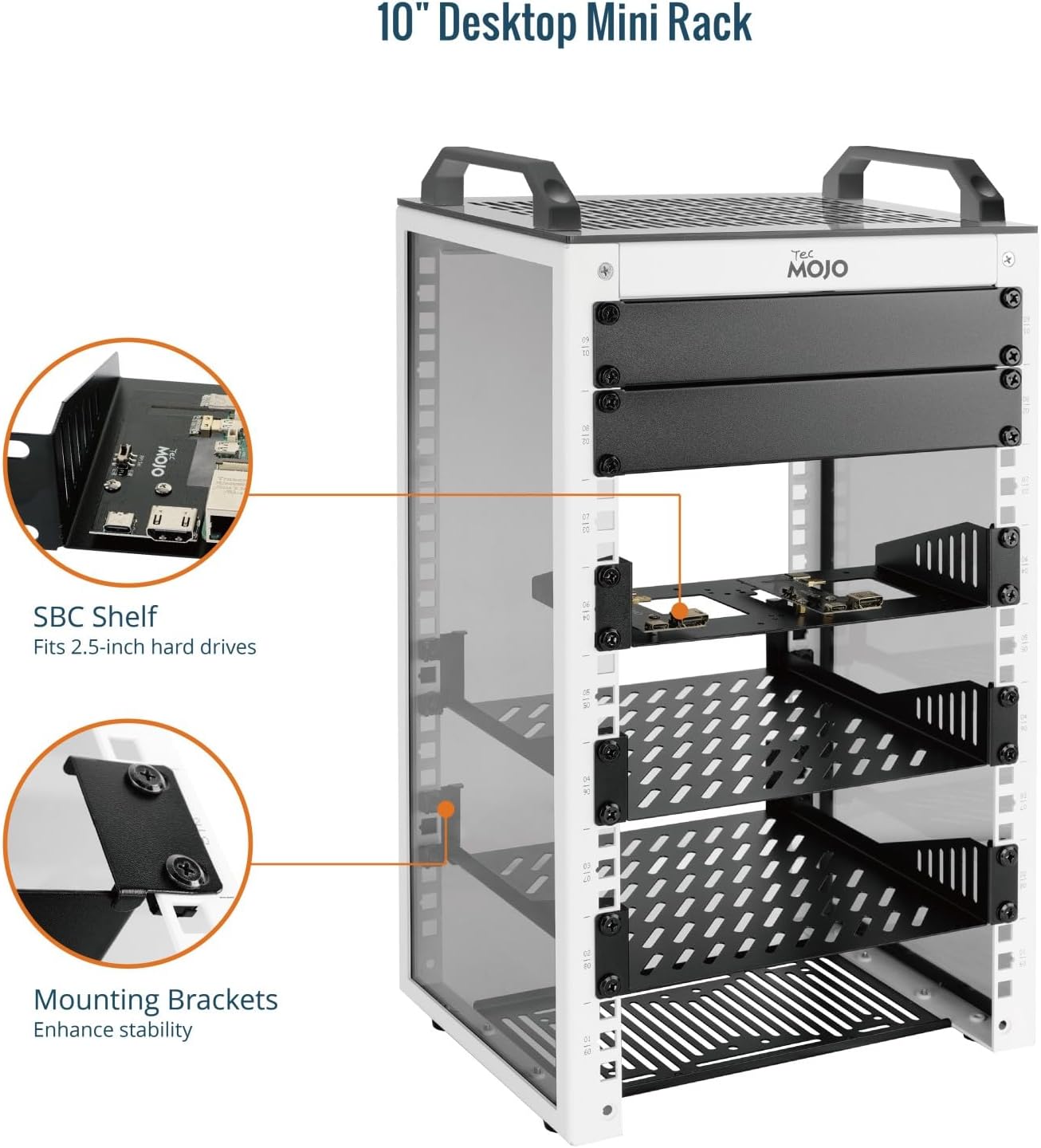 10 Inch 9U Desktop Mini Rack White NAS Server