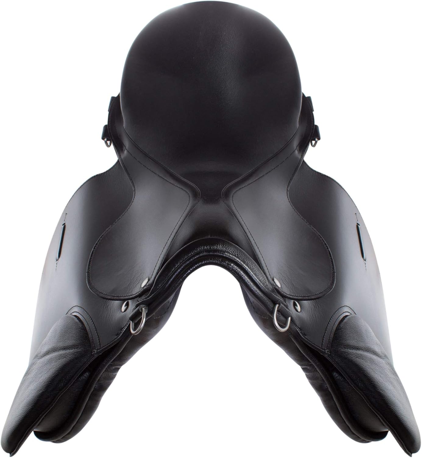 12 Inch English Leather Saddle Tack Set with Padded Knee Pads